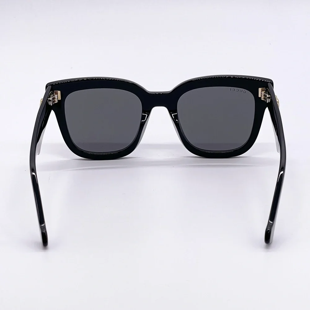 Gucci Black Square Frame Sunglasses with Gold Logo